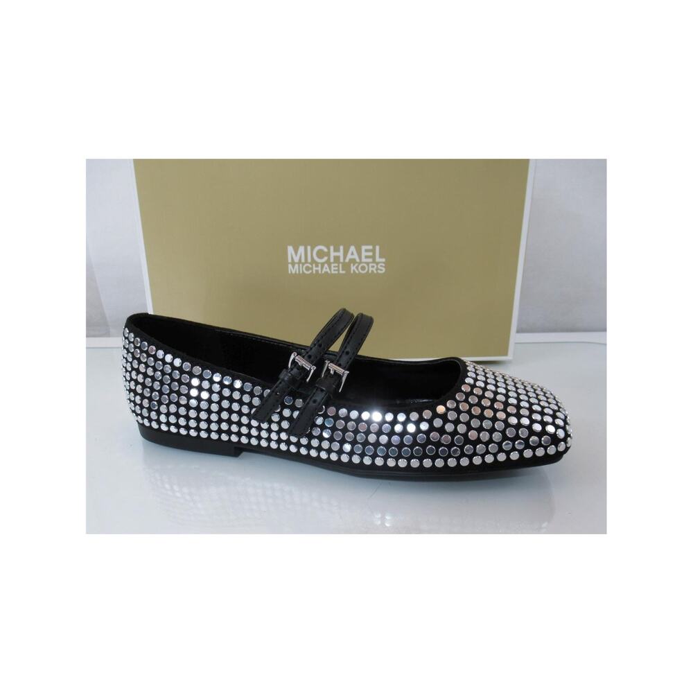 Michael Kors Size 7 Matilda Flex Ballet MaryJane Nail Head Studs Black